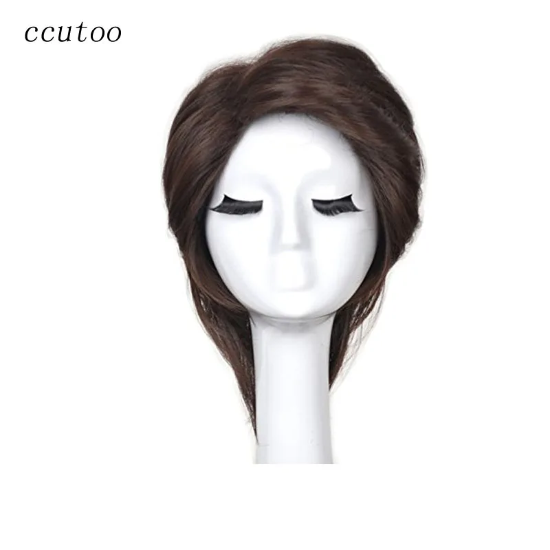 

ccutoo 12" Brown Short Fluffy Shaggy Layered Styled Synthetic Full Hair Tangled Prince Flynn Rider Cosplay Costume Wigs