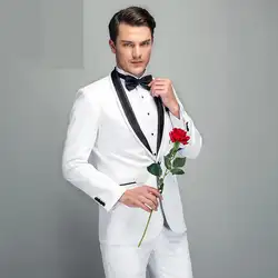2019 Весна замечательный последние конструкции пальто брюки белый смокинг для выпускного свадебные костюмы для мужчин пользовательские