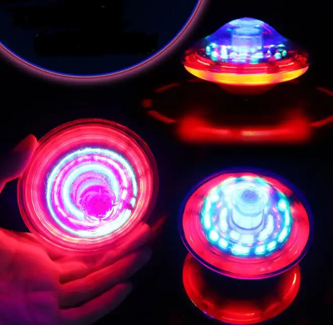 

Music Gyro Peg-Top Spinning Top Funny Kids Toy Classic UFO Gyroscope Laser Color Flash LED Light Children's Day Gift