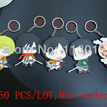 50 шт./лот атака на Титанов Игрушечные лошадки брелки Shingeki no Kyojin куклы модель подвеска ПВХ фигурка