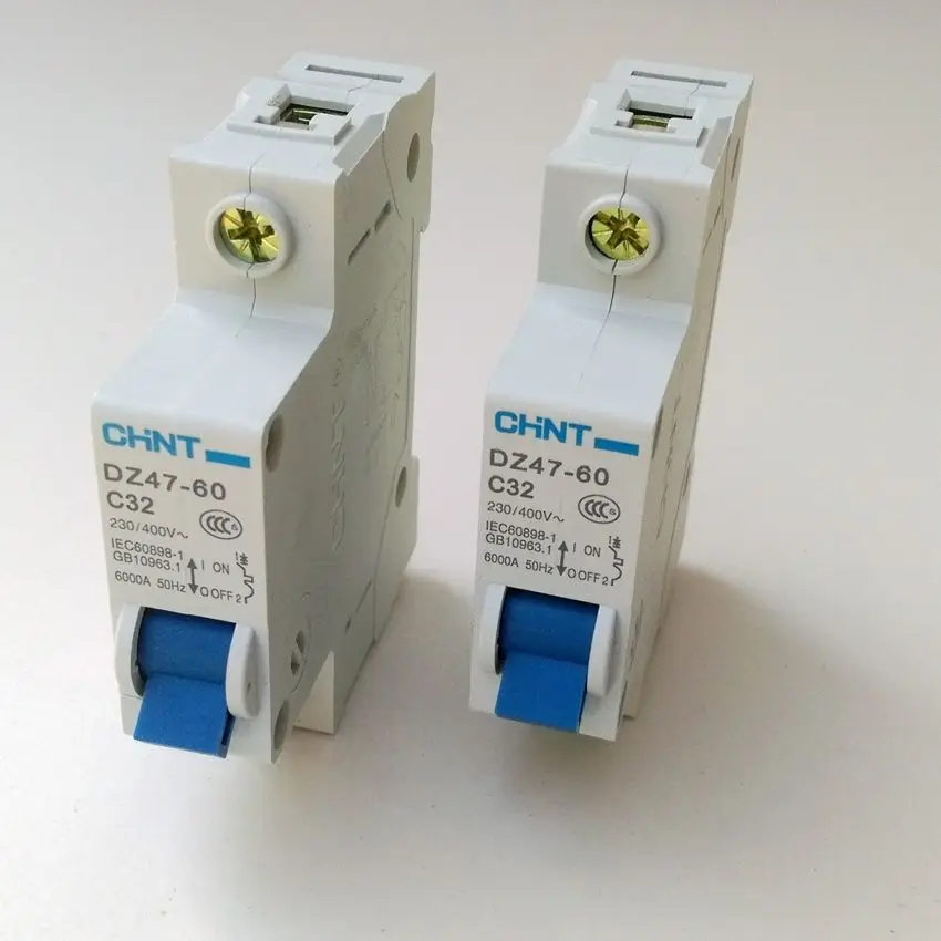 CHINT DZ47 60 C32 AC230/400 V 1 P 32A Номинальный ток полюсный миниатюрный автоматический