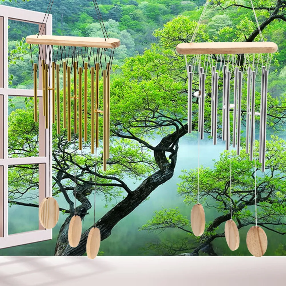 Vintage Outdoor Living Yard Garden Hanging Copper Tubes Bells