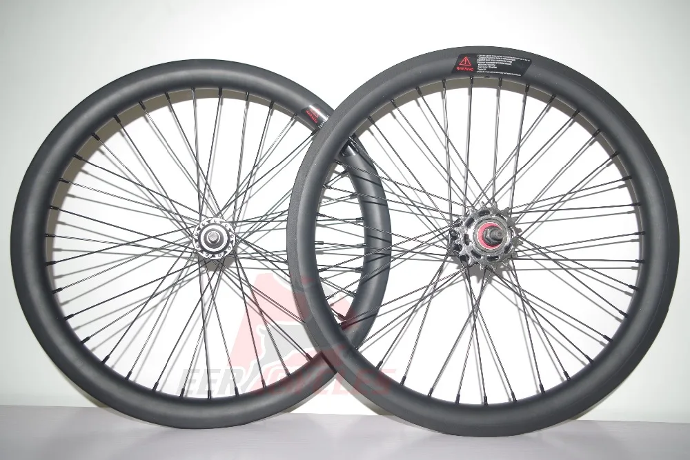 Excellent BMX RACE 20" BSD 406mm 406 30mm x 30mm Road Bicycle Carbon Wheels Clincher Bike Wheel set 20 inch 36 holes UD matte 1