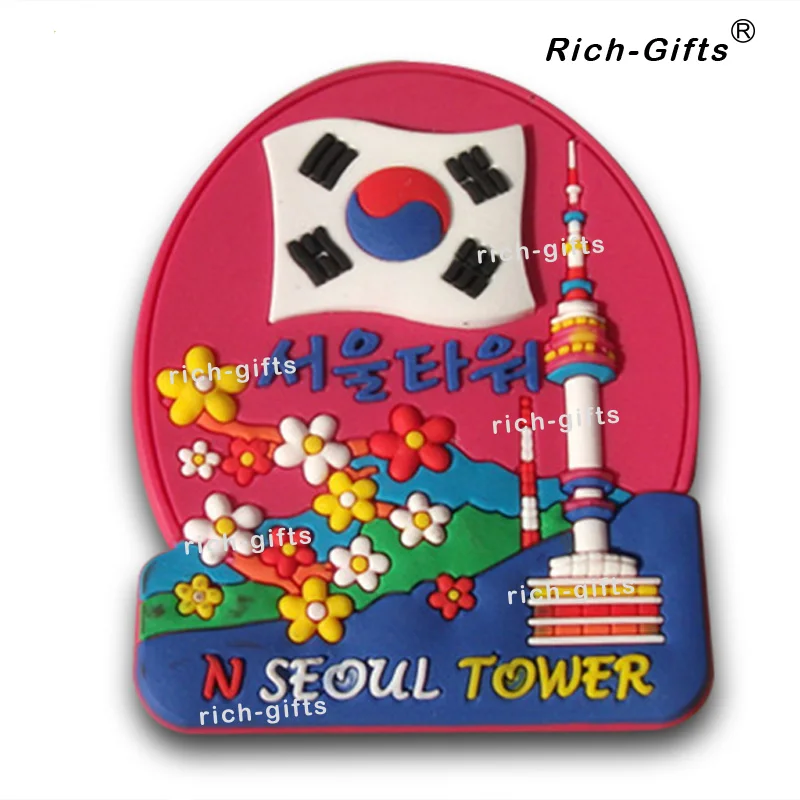 

Free OEM/ODM Customized Promotion Gifts With Your Logo Soft Rubber Fridge Magnets Souvenir Korea Seoul Tower 1000PCS/Lot (RC-KA)