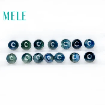 

MELE Natural Blue Sapphire loose gemstone for jewelry making 2.5mm Round 1-1.5ct 14pcs fine jewelry DIYstones with High quality