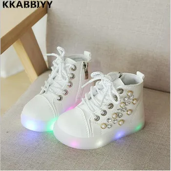 

Lovely Princess Boys Girls Boots Cartoon Children Shoes Casual Fashion LED Light Baby Kids Sneakers size 21-30