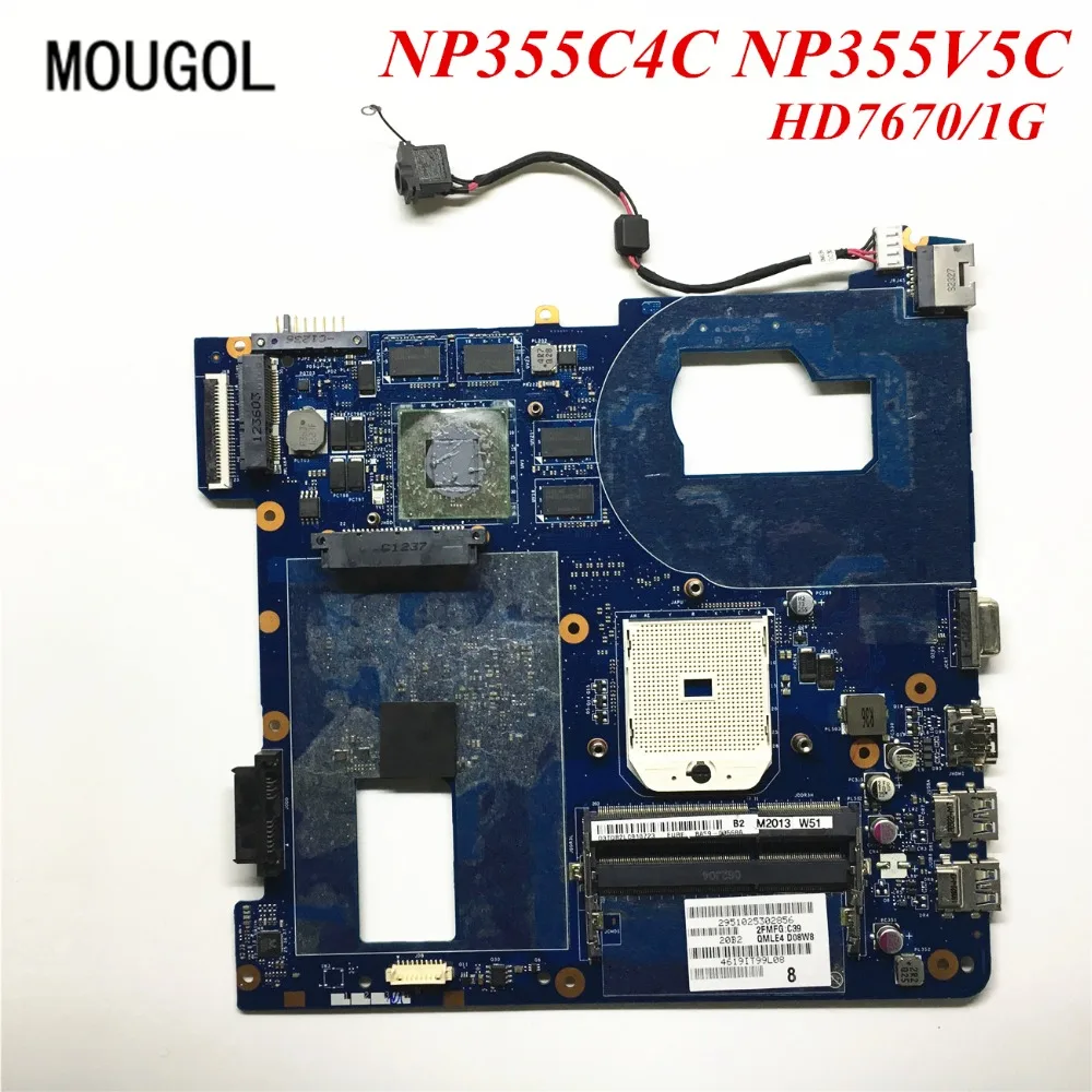 

MOUGOL A+ Quality mainboard For Samsung NP355C4C NP355V5C Laptop motherboard BA59-03567A HD7600 1GB QMLE4 LA-8863P 100% Tested