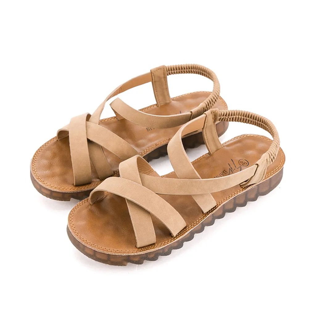 Модные женские босоножки, летние сандалии-гладиаторы на плоской подошве ...