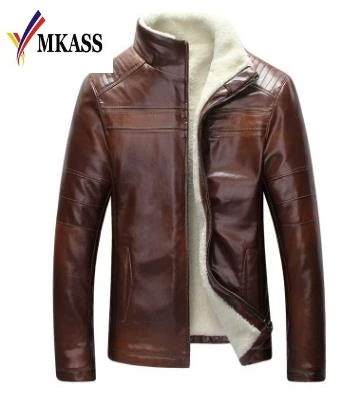 Mens Winter Leather Jacket Coats 3XL Brand High Quality Casual Outerwear Men Business Faux Fur Jacket Fleece casaco masculino