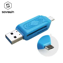 Sovawin Универсальный кардридер Micro USB OTG SD TF 4 в 1 для мобильного телефона ПК компьютер кардридер USB 2,0 карта памяти