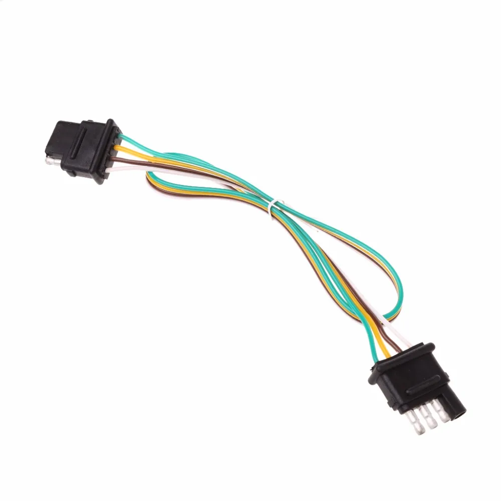 1Pc 2ft Trailer Light Wiring Harness Extension 4 Pin Plug 18 AWG Flat Wire Connector Trailer Plug for Auto Car C45 -in Cables, Adapters & Sockets from ...