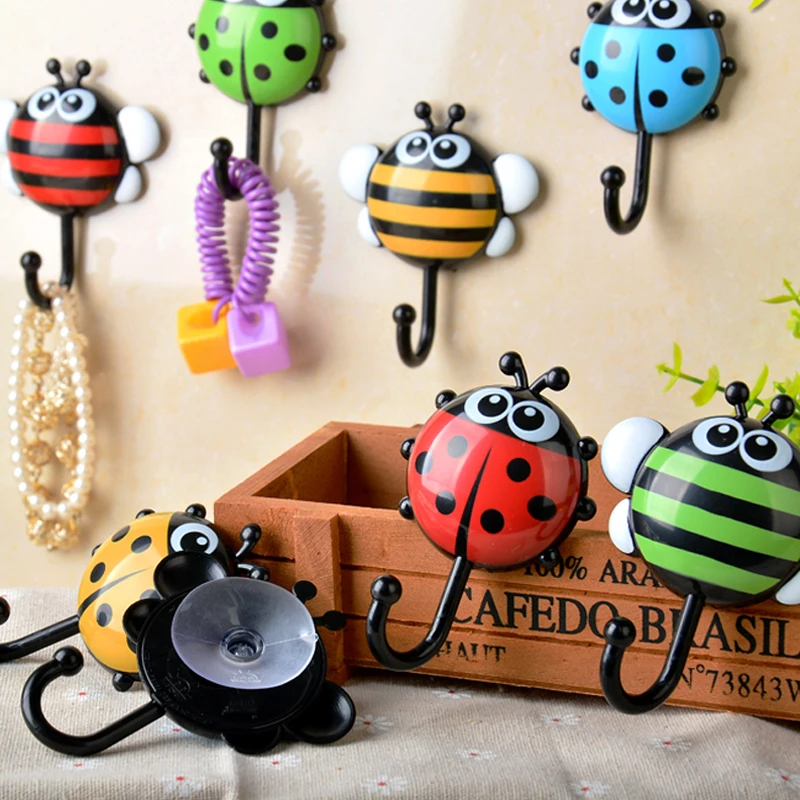 

Household Wall Mounted Suction hooks plastic insect shaped Kitchen Organizer Racks Storage Holders Tools