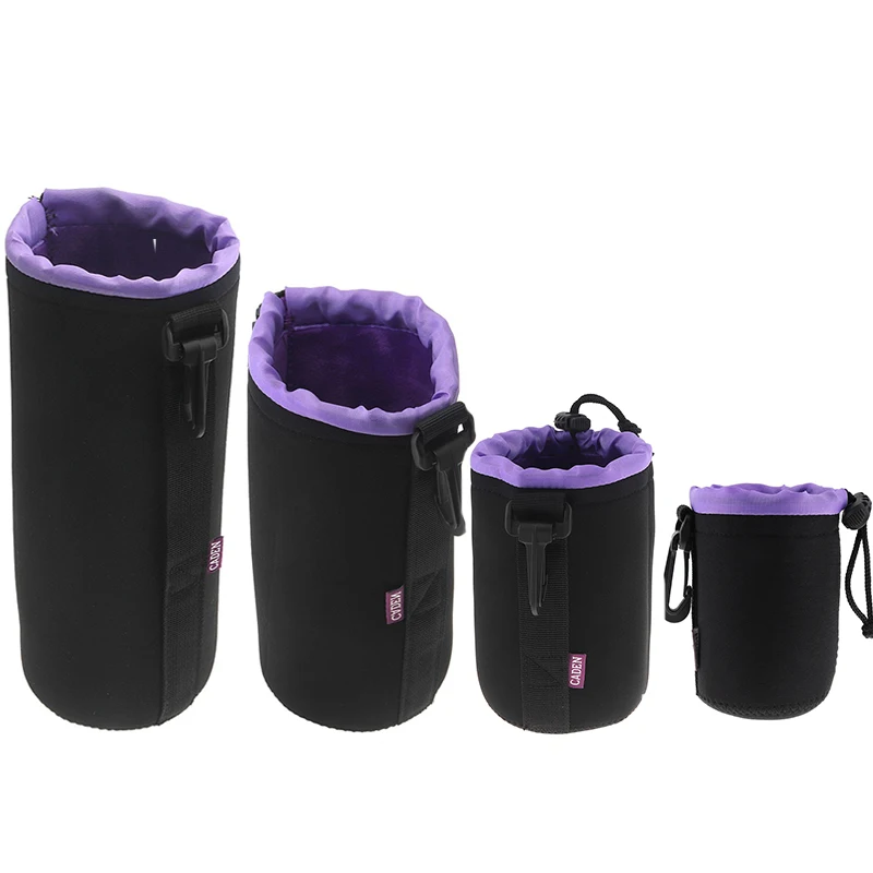 

1 Pc Universal SLR Camera Lens Pouch Bag Thick Camera Drawstring Bag Full Size S M L XL Lens Protective Case with Chain Handle