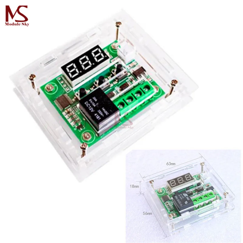 

W1209 Case Enclosure Transparent Acrylic Box Clear Cover Thermometer thermo controller(Do not include W1209) DIY
