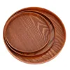 Round Natural Wood Serving Tray Wooden Plate Tea Food Server Dishes Water Drink Platter Food Bamboo Rectangular ► Photo 3/6