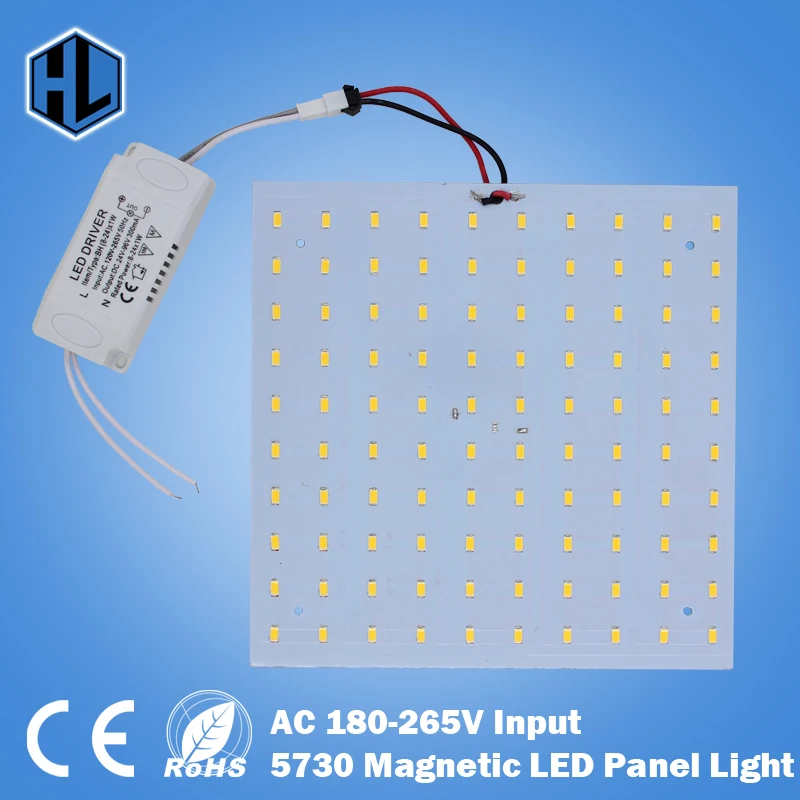 

100pcs 180-265V LED Panel Lamp Square 10W 15W 18W 20W 25W 35W 5730 Magnetic LED Ceiling Panel Light Plate Aluminium Board DIY