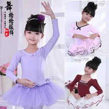 Новая детская хлопковая танцевальная одежда с длинными рукавами Вечерние платья симпатичная юбка-пачка платья для балета для девочек L, XL, XXL, XXXL, 4XL, 5XL