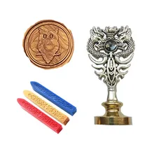 Подпись индивидуальная восковая печать комплект печатей Сова металлическая дракон ручка Винтаж Свадебные приглашения(Дракон Серебро