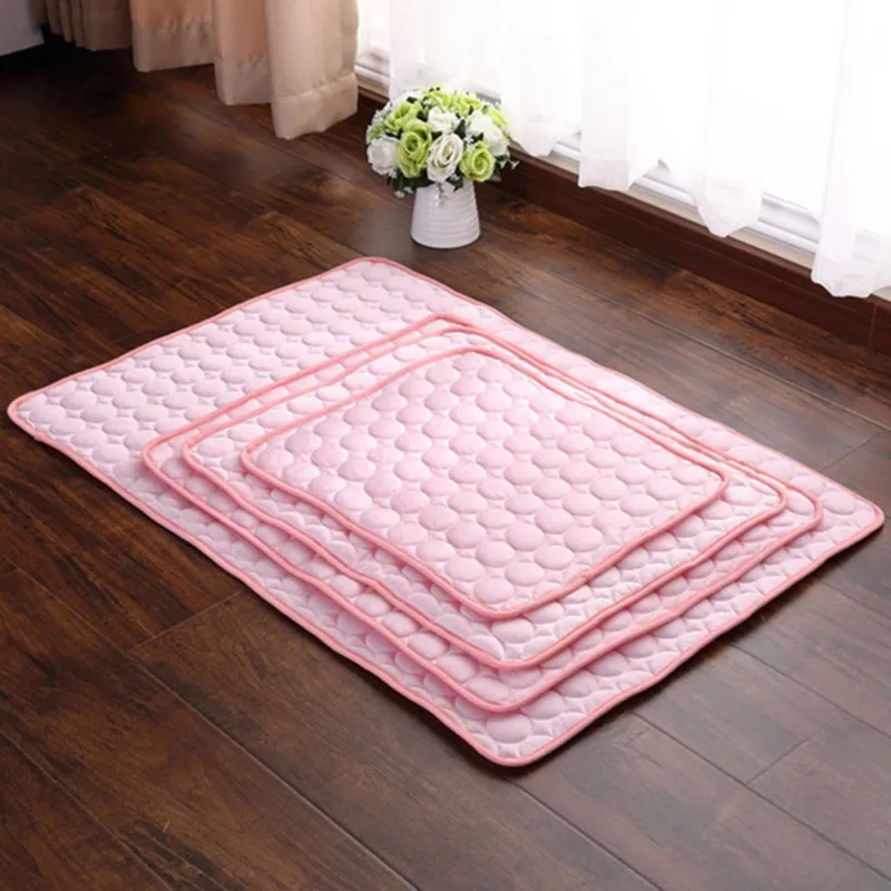 

1PC Summer Pet Cooling Mat Ice Silk Moisture-proof Dog Mat Cooler Cool Mattress Cushion Puppy Cat Sleeping Mat Keep Cool Bed