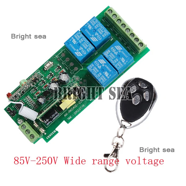 

Free sinpping wide voltage AC 85V~250V RF 4 CH Wide Voltage Multi-Function FR Wireless Remote Control & Receiver