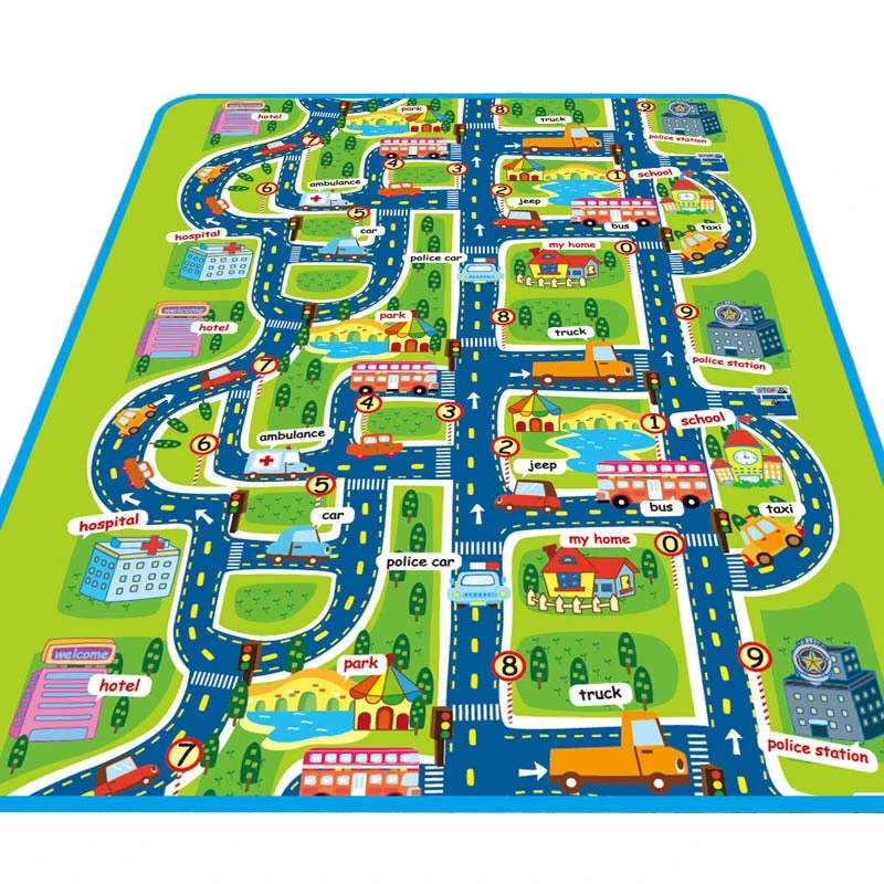 

130*160*0.5cm Baby Play Mat City Road Kids Rug Cartoon Crawling Mat Baby Soft Floor Carpet In The Nursery