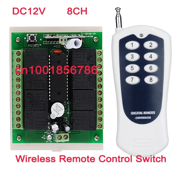 

12V 8 CH channel RF Wireless Remote Control Switch & Remote Control System receiver and transmitter momentary/toggle/latched