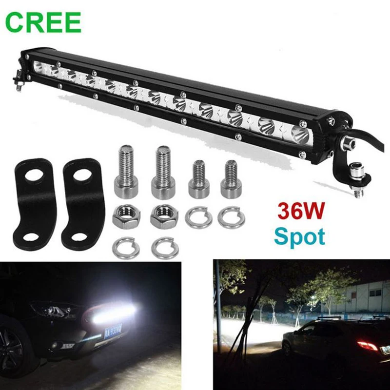 

15" 36W Slim Led Offroad Car truck headlight ATV SUV UTV Boat Tractor Led Running head light 4x4 4WD Autos driving lamp 12v/24v