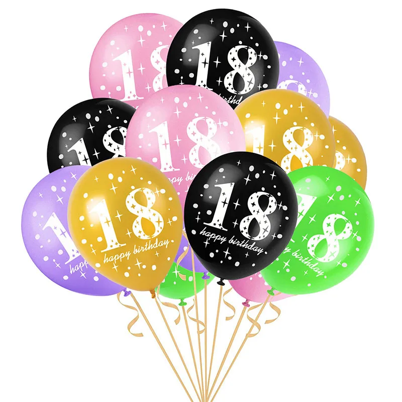 5 шт. 18 день рождения 1" перламутровые латексные напечатанные шары для 18 лет предметы для украшения дня рождения