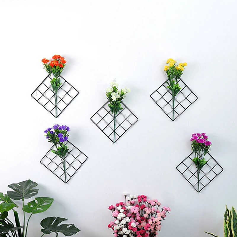 Buy 1Pcs Creative Metal Mesh Grid Wall Flower Grids