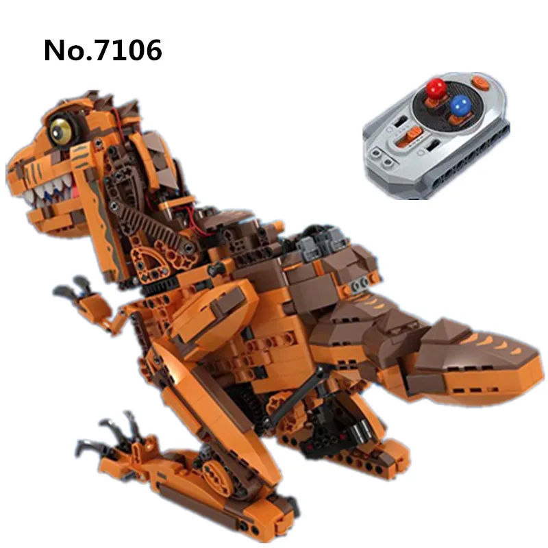 

Winner 7106 1092PCS Diy Building Blocks Technic RC Remote Control Dinosaur Creators Expert Model Toys For Children Kids Gift