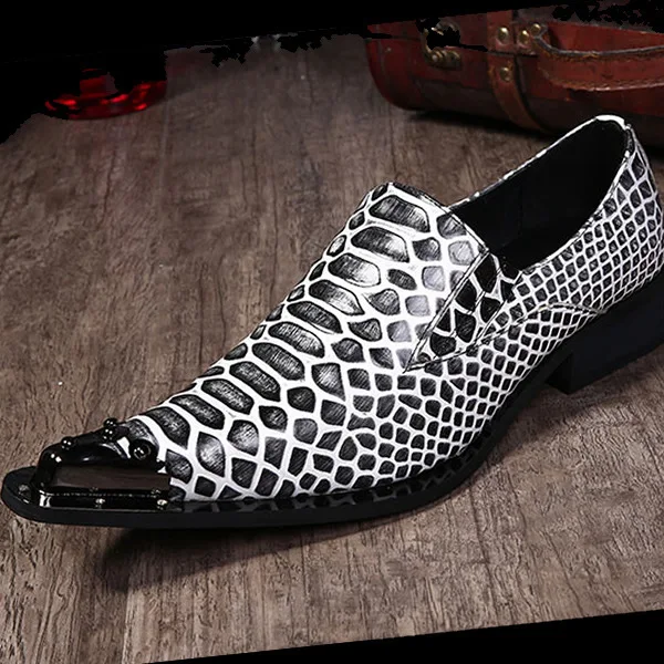 Original Single Men's Casual Leather Shoes Serpentine Low heeled ...