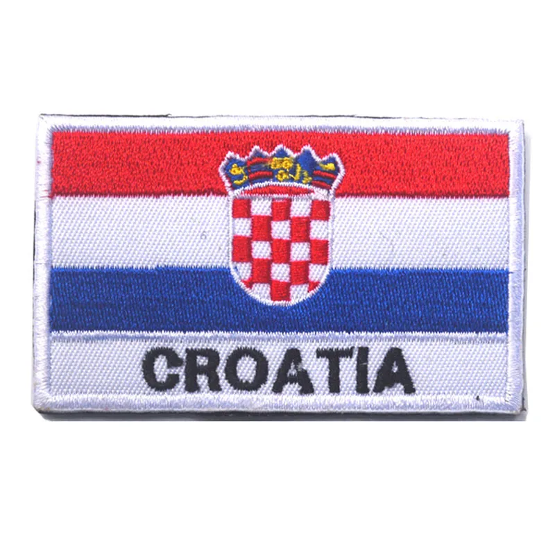 

5pcs/lot 8*5cm Croatia embroidery flag patch for iron on transfer/vertical stripe/badge