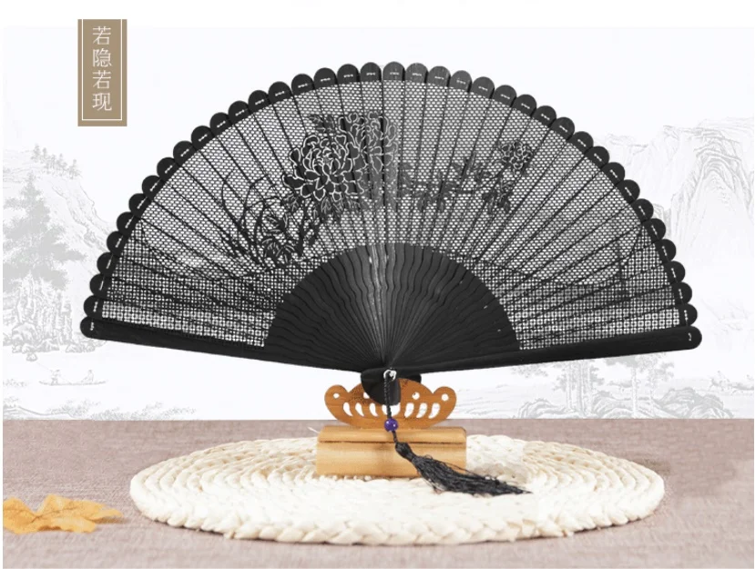 Китайский бамбуковый вентилятор, Складной вентилятор, свадебное украшение, подарок, Складной вентилятор, портативный ручной вентилятор - Цвет: 10
