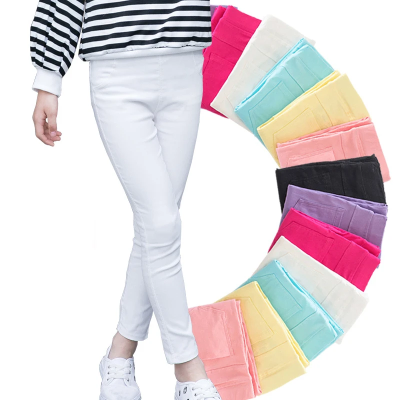 

Funfeliz Baby Girl Trousers 201 Spring Summer Autumn Icing Leggings for Girls Solid Color Kids Pants Children Clothes 2-10 years