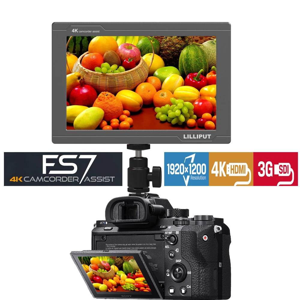 Видеомонитор Lilliput F7S с ЖК дисплеем 7 дюймов 4K HDMI 3G SDI вход 1920*1200 дисплей для красной