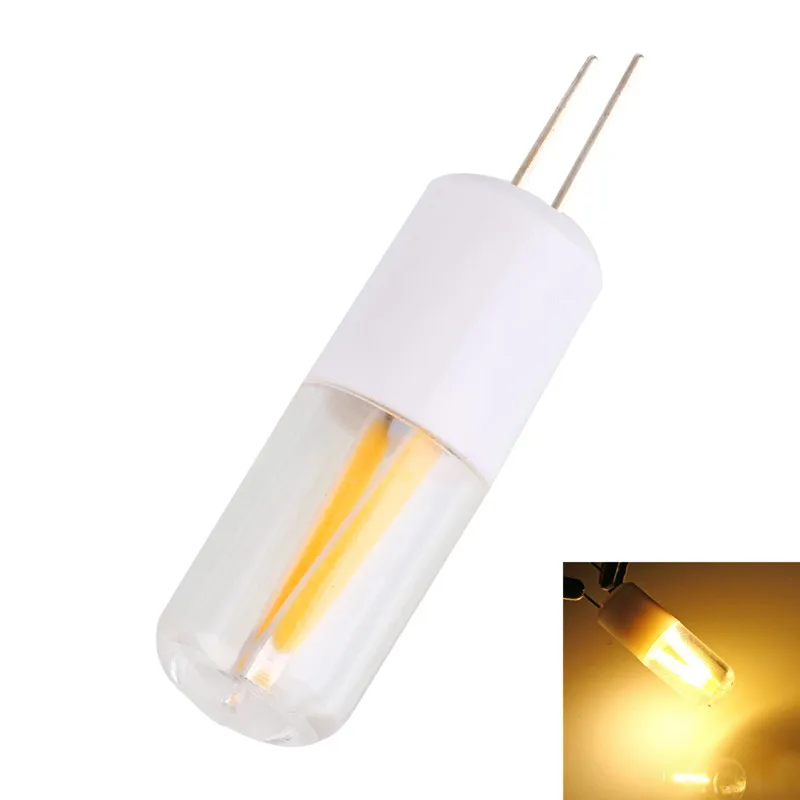 2w G4 Светодиодная лампа накаливания 12v DC/AC 200lm теплая белая свеча люстра