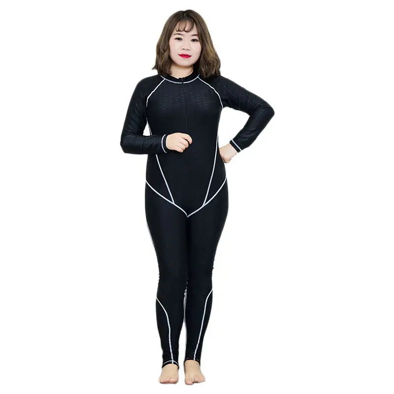 Big Size Rash Guards Long Leg Swimsuit Surfing Wear Women Swimwear Solid Bodysuit One Piece Sport Bathing Suit 4XL 5XL 6XL