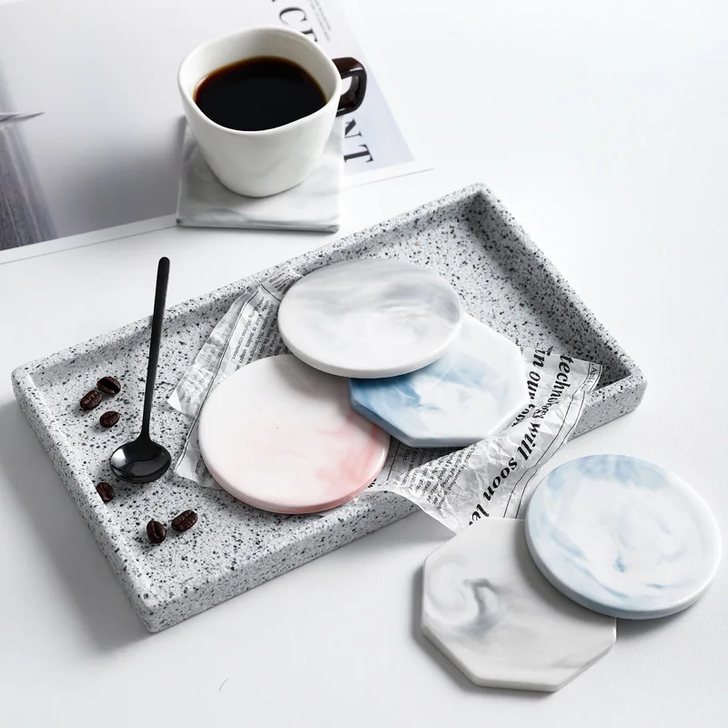 Marble Ceramic Coaster Texture Placemat Drink Coffee Tea Cup Mat Pad Kitchen NEW