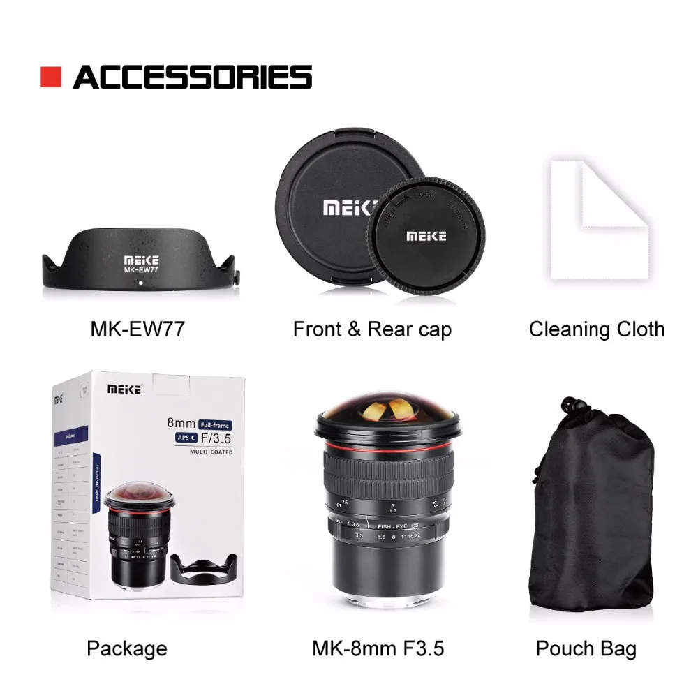 Meike 8 мм f3.5 ультра широкий объектив рыбий глаз для Sony E mount A6500 A6000 A6300 Nex3/5/6/7 A7II A9 со