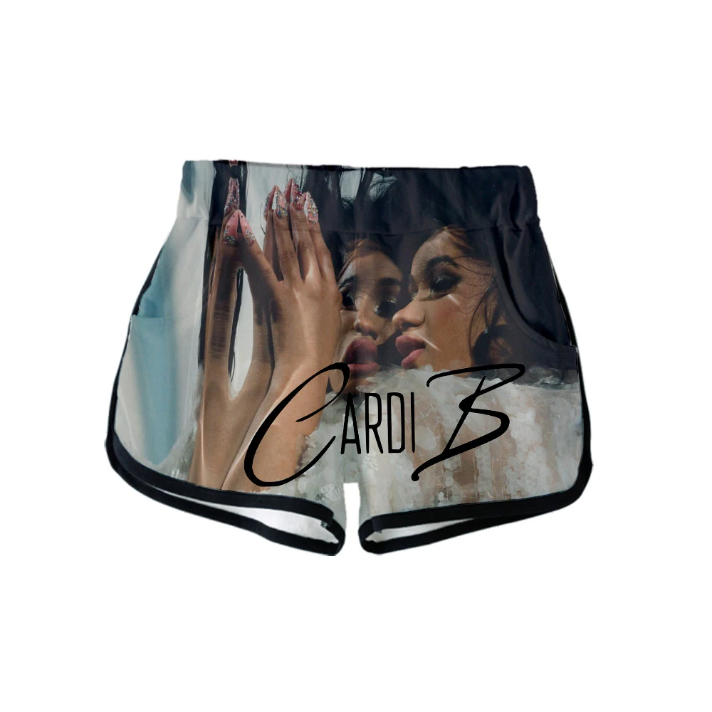 Новая мода хип-хоп Женский комплект 2 шт. Cardi B 3D две детали с принтом комплект женские шорты летний укороченный топ и короткие штаны Прямая поставка