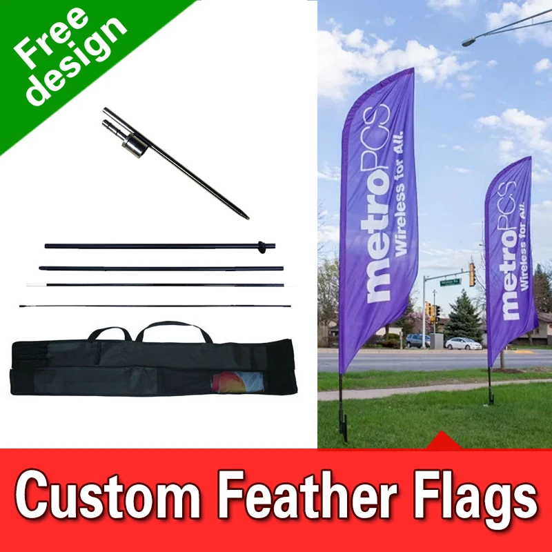 

Free Design Free Shipping Single Sided Feather Banners Flag Signs Advertising Flutter Flags Feather Signs