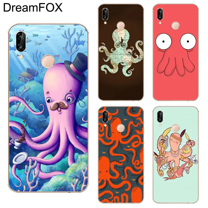 DREAMFOX K006 A Fancy Octopus Soft TPU Silicone Case Cover For Huawei Honor 6A 6C 7X 9 10 P20 Lite Pro P Smart |
