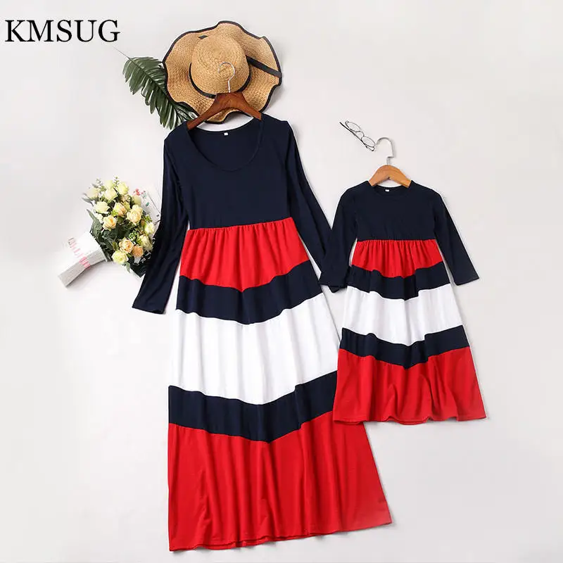 

Mother Daughter Dress Summer Striped Matching Dresses Women Girls Casual Family Dress Casual Mommy And Me Matching Clothes D07