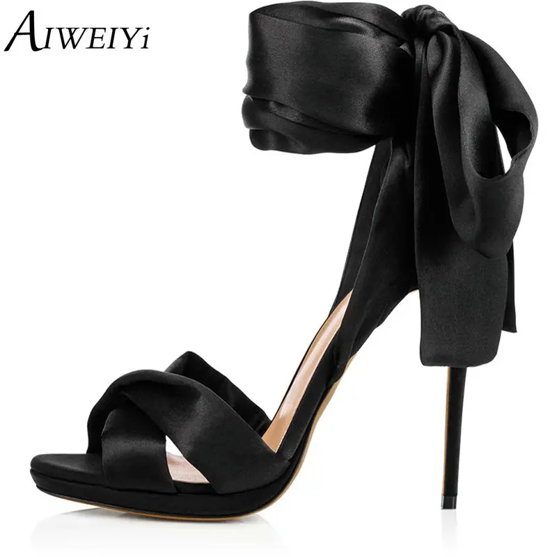 

AIWEIYi Summer Sexy Stiletto High Heels Sandals Fashion Shoes For Woman Sweet Butterfly Bandage Platform Sandals Party Shoes