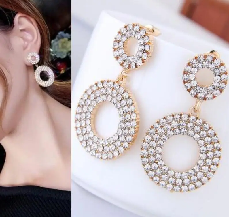 

ShanZuan circle earrings earrings exaggerated personality joker long eardrop eardrop big earrings female temperament