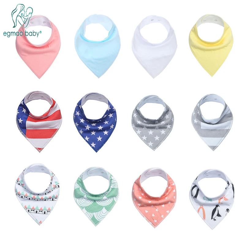 4 Pack Toddler Infant Baby Bib 100 Cotton Absorbent Bandana Dribble