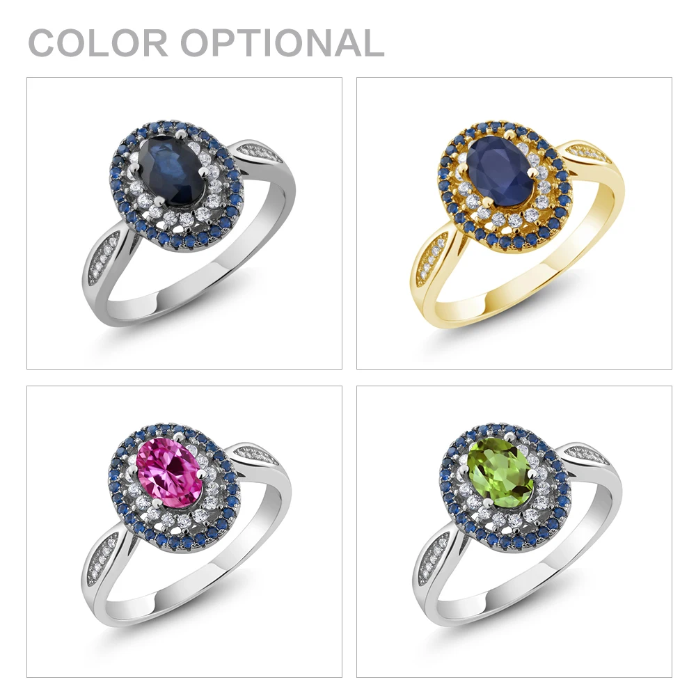 Сапфировое Ювелирное кольцо GemStoneKing 1 60 Ct овальное розовое сапфировое Halo Твердое
