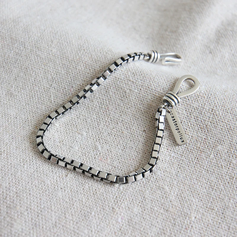 F. I. N. S простой настоящий 925 пробы серебряный браслет на цепочке для женщин хорошее ювелирное изделие браслет дружбы ручной цепной серебряный браслет