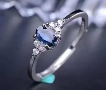 

Natural sapphire ring Free shipping Natural real blue sapphire 925 sterling silver 0.6ct gem Handworked Fine jewelry #X1931001B