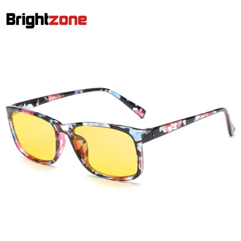 Floral Yellow Lens Анти-синий светящийся блокирующий фильтр уменьшает цифровое напряжение глаз ясный обычный компьютерный игровой сон лучшие очки повышают комфорт - Цвет оправы: Floral Yellow Lens